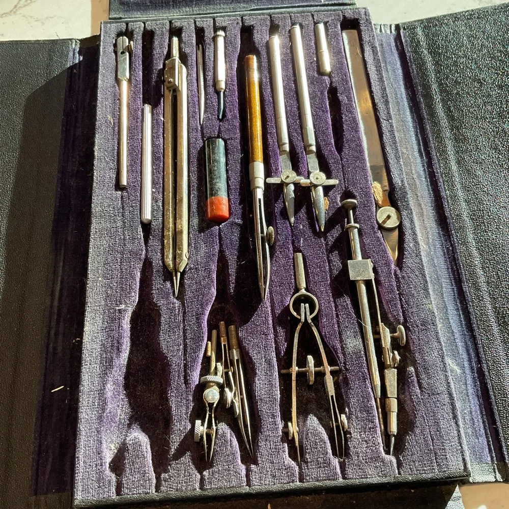 Vintage Drafting Drawing Set